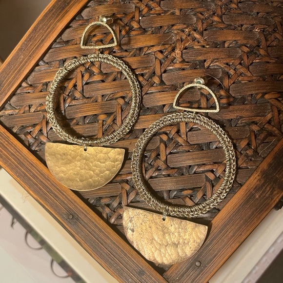 Anthropologie Antique Gold Earrings - Picture 2 of 3